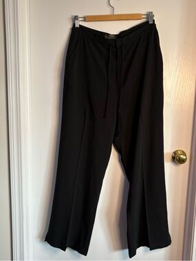 Banana Republic Black Drawstring Wide-Leg Trousers